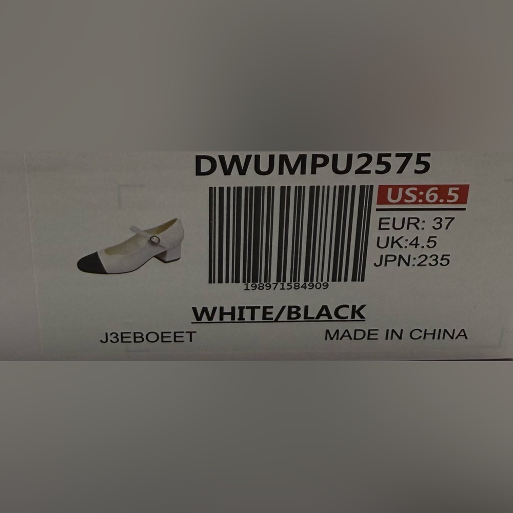 Dream Pairs Women’s Mary Jane Dress Shoes White/Black Cap Toe Sz 6.5 New In Box - Picture 7 of 7